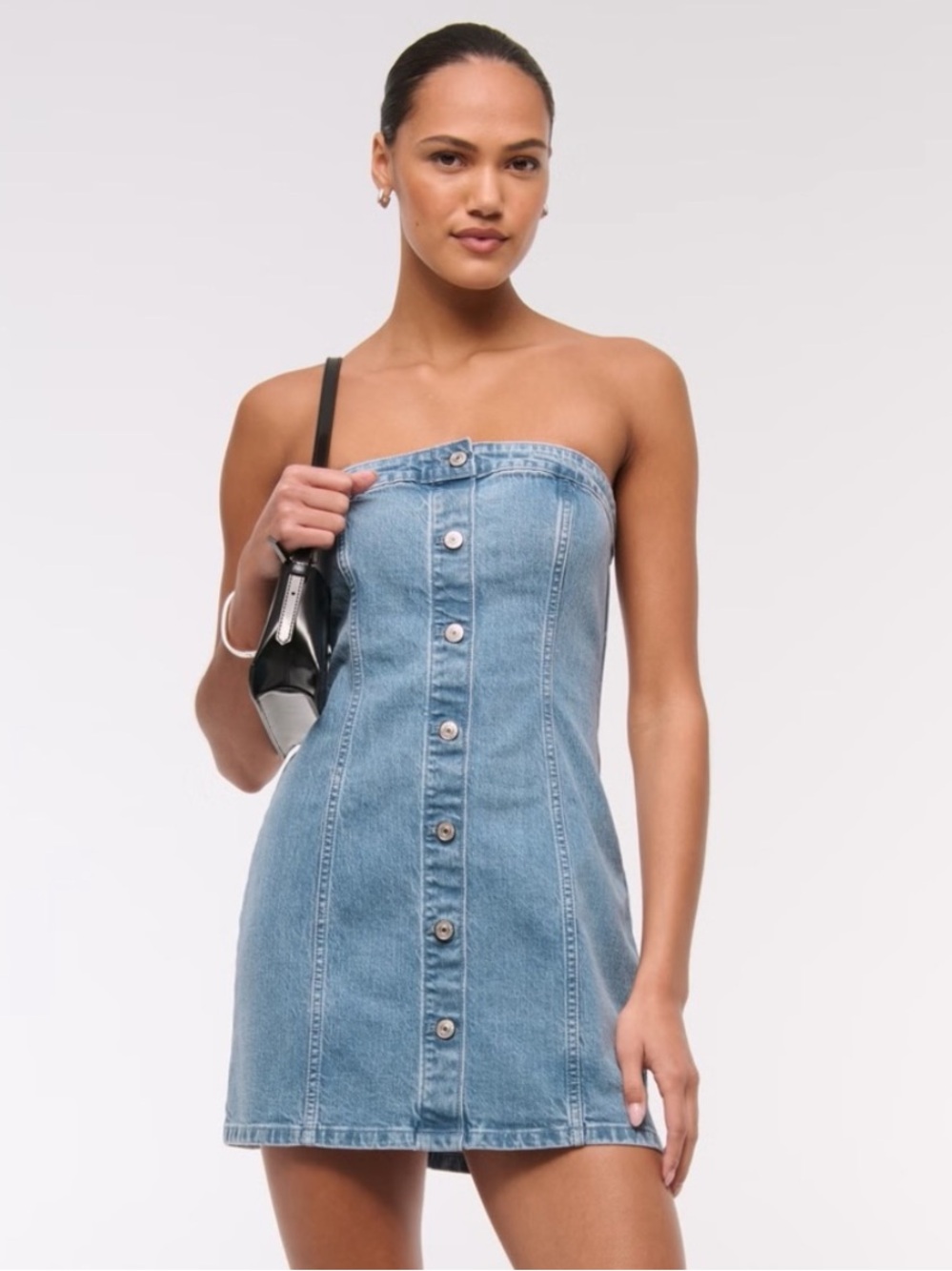 The A&F Mara Strapless Denim Mini Dress
